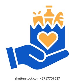 Lebensmittelspende Symbol einfarbiges Design, Vektorgrafik