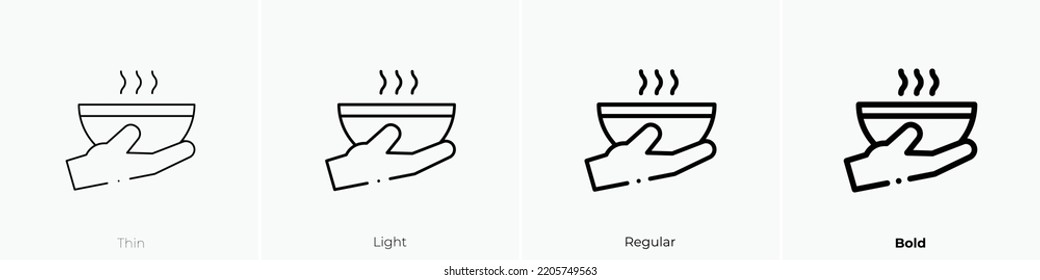 food donation icon. Thin, Light Regular And Bold style design isolated on white background
