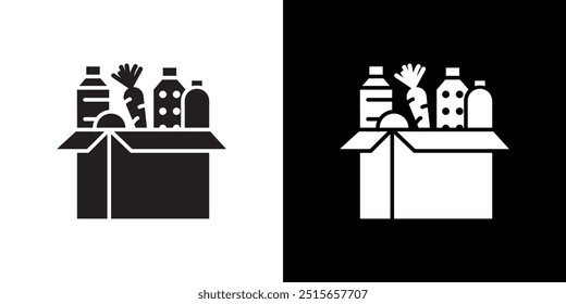 Food donation icon Thin line flat illustration