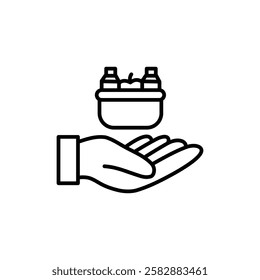 Food donation icon Thin line art isolated