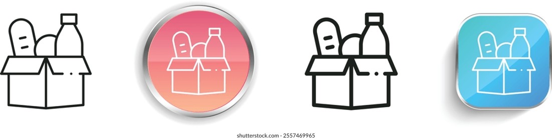 food donation icon. Thin Linear, Regular and Button Style Design Isolated On White Background