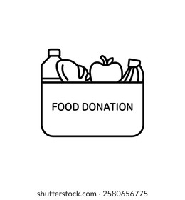 Food donation icon Vector logo set flat