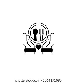 Food Donation Line Icon. linear style sign for mobile concept and web design. Outline vector icon.