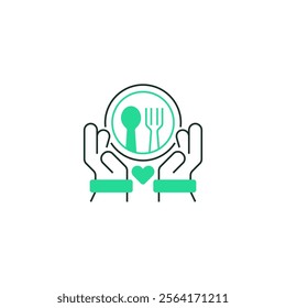 Food Donation Line Icon. linear style sign for mobile concept and web design. Outline vector icon.