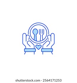 Food Donation Line Icon. linear style sign for mobile concept and web design. Outline vector icon.