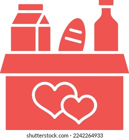 Icono vector de donación de alimentos. Se puede usar para imprimir, móviles y aplicaciones web.