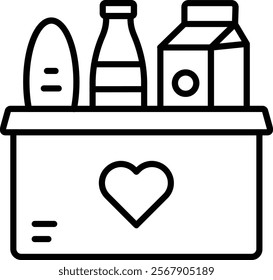 Food Donation vector icon. Can be used for printing, mobile and web applications.