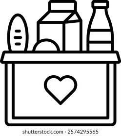 Food Donation vector icon. Can be used for printing, mobile and web applications.