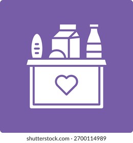 Icono de Vector de donación de alimentos. Se puede utilizar para aplicaciones de impresión, móviles y de Web.