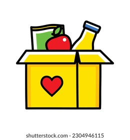 Food donations design icon vector flat modern isolated illustration