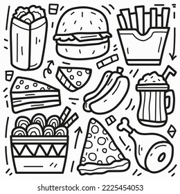 Food doodle cartoon illustration design