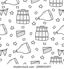 Cartoon-Muster für Lebensmitteldoodle