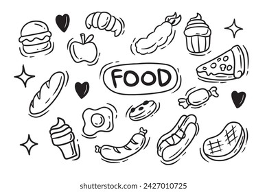 food doodle good for background and design 