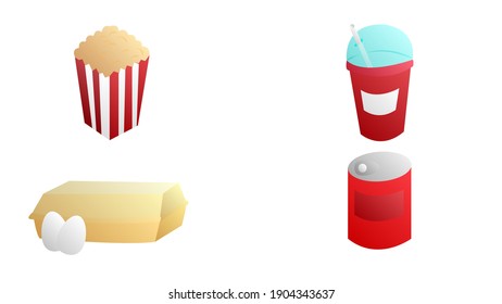 Food doodle icons set vector illustration for web, kitchen wear