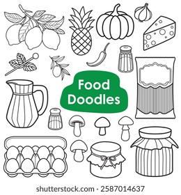 Food Doodles - Hand-Drawn Culinary Clipart Vector Set