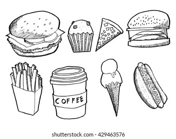 food doodles set