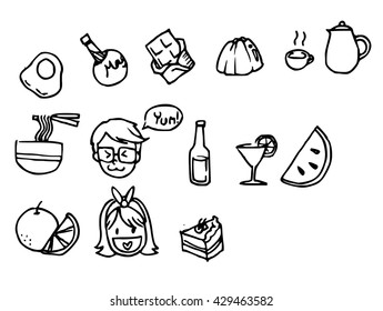 food doodles set