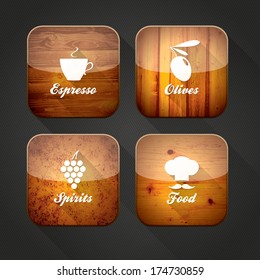 Food and drink application icons