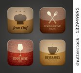 Food and drink application icons, restaurant theme