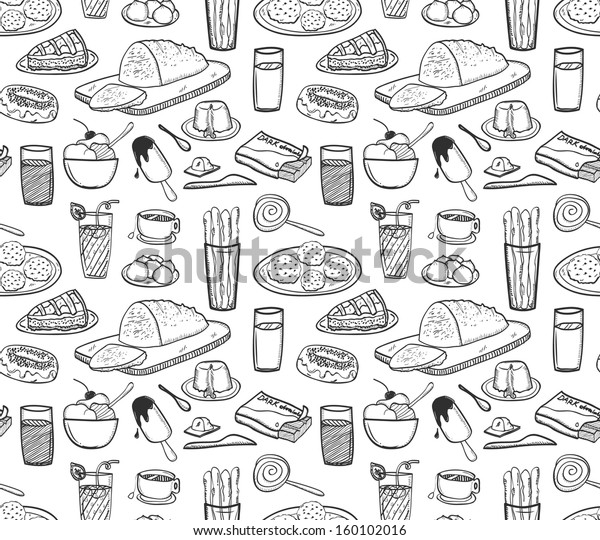 Food Drink Background Stock Vector (Royalty Free) 160102016