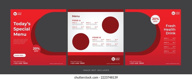 food and drink banner for social media template