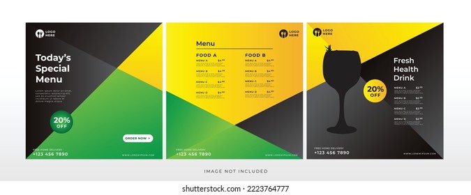 food and drink banner for social media template