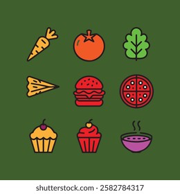 Food and drink black icon set