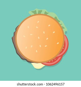Food and drink -  burger and fast food vector illustration isolated on greed background