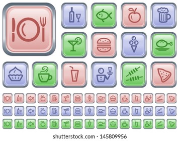 Food and drink button set