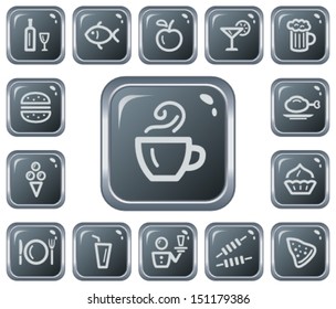Food and drink button set
