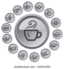 Food and drink button set
