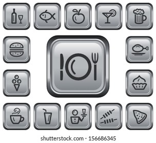 Food and drink button set