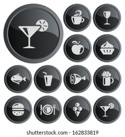 Food and drink button set