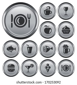 Food and drink button set