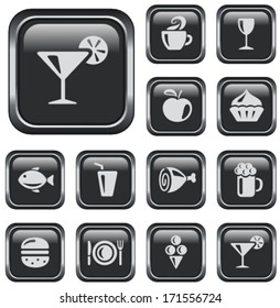 Food and drink button set