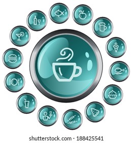 Food and drink button set
