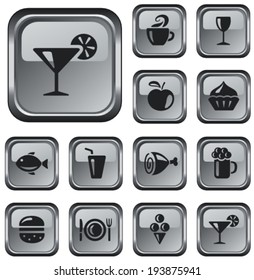 Food and drink button set