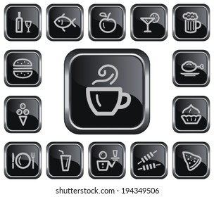 Food and drink button set