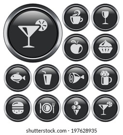 Food and drink button set