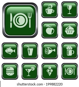 Food and drink button set