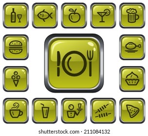 Food and drink button set