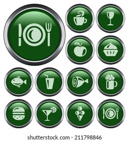 Food and drink button set