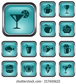 Food and drink button set