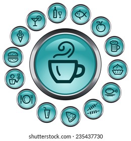 Food and drink button set