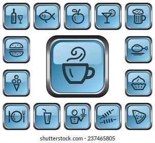Food and drink button set