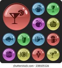 Food and drink button set