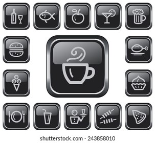 Food and drink button set