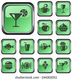 Food and drink button set