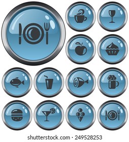 Food and drink button set