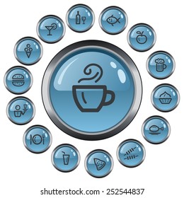 Food and drink button set